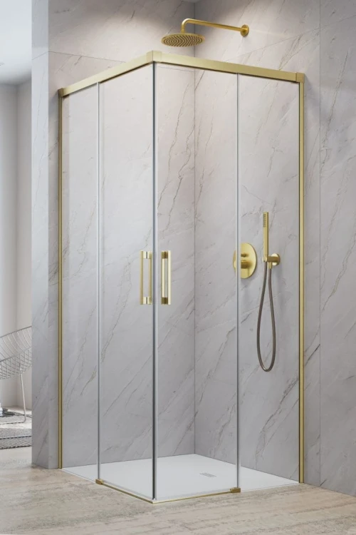 Kabina prysznicowa Radaway Idea 8 Brushed Gold KDD szkło przejrzyste