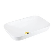 Umywalka nablatowa intero uc5580gl prostokątna 530x335x170 mm złoty korek