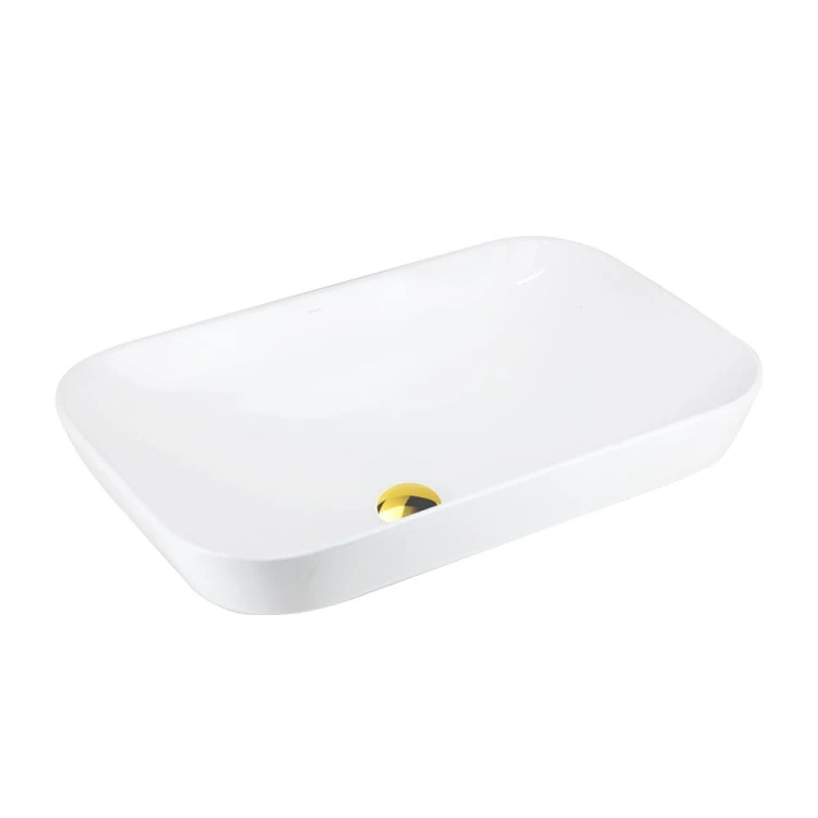 Umywalka nablatowa intero uc5580gl prostokątna 530x335x170 mm złoty korek