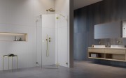 Kabina pięciokątna Essenza Pro 8 Brushed Gold PTJ Radaway prawa