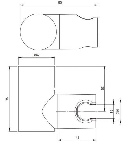 Uchwyt punktowy słuchawki Round Deante titanium