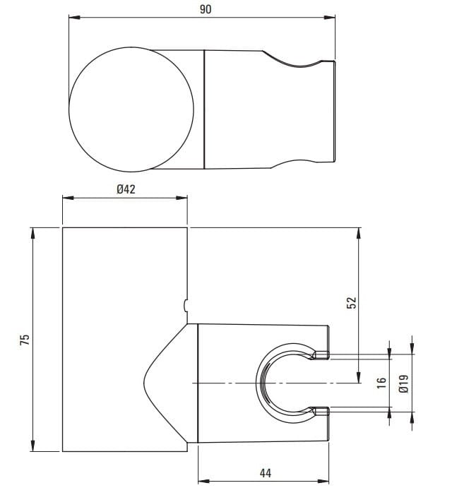 Uchwyt punktowy słuchawki Round Deante titanium