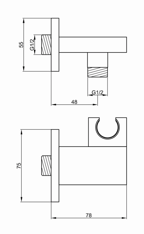 Uchwyt słuchawkowy z przyłączem wody KOHLMAN QW004A