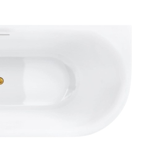 Wanna narożna intero v230mlgl 150 cm montaż lewostronny przelew szczelinowy korek klik klak złoty