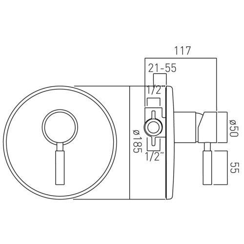 Bateria VADO ORIGINS prysznicowa podtynkowa