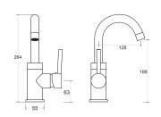 Bateria umywalkowa stojąca Besco ILLUSION II czarny matt