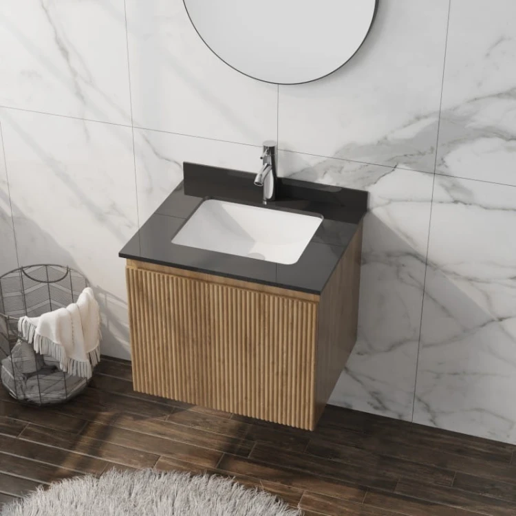 Szafka wisząca z blatem i umywalką Irvine Wood 600 Lavita