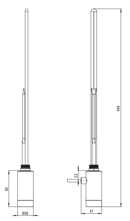 Grzałka elektryczna do grzejnika 600W titanium mat Silia Deante
