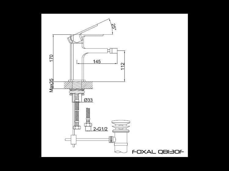 Bateria bidetowa KOHLMAN Foxal QB130F