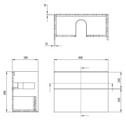Szafka umywalkowa bez blatu 80x60x38,5 kaszmir Prizma Deante