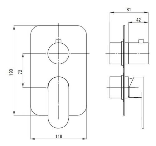 Element zewnętrzny do BOXa mieszaczowego Nero czarny BXYNGAM