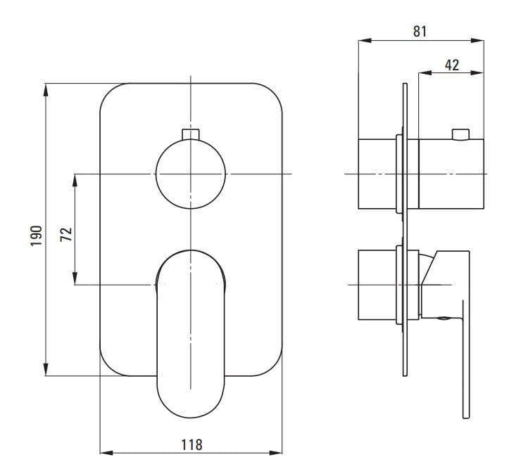 Element zewnętrzny do BOXa mieszaczowego Nero czarny BXYNGAM