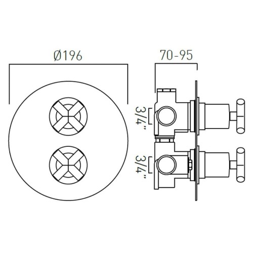Bateria VADO ELEMENTS prysznicowa termostatyczna czarna szczotkowana
