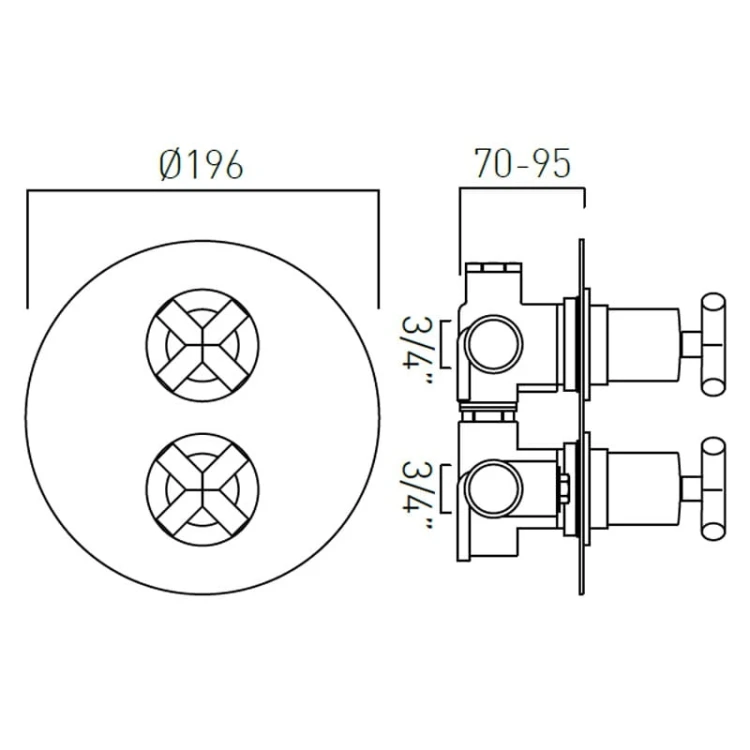 Bateria VADO ELEMENTS prysznicowa termostatyczna czarna szczotkowana