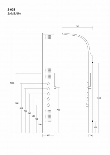 Corsan samsara s003 srebrny z termostatem