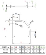 Brodzik półokrągły Radaway Siros A 90x90x17x7