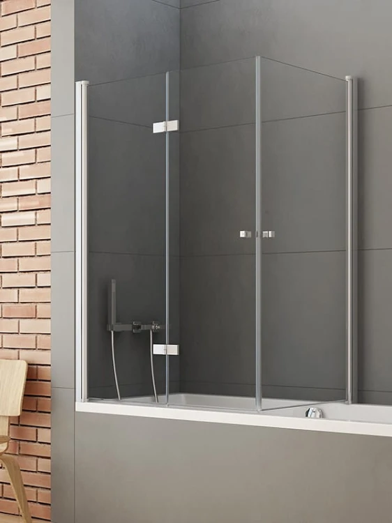 Parawan nawannowy New Trendy New Soleo 120x70x140 szkło czyste, wersja lewa