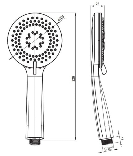 Zestaw prysznicowy podtynkowy z wylewką wannową złoty Arnika Deante