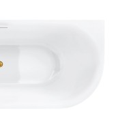 Wanna narożna intero v230slgl 140 cm montaż lewostronny przelew szczelinowy korek klik klak złoty