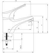 Bateria umywalkowa stojąca ECO-głowica chrom Joko Deante