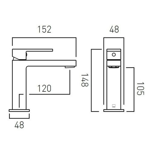 Bateria VADO NOTION umywalkowa złota szczotkowana