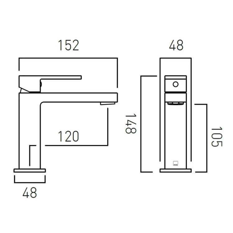 Bateria VADO NOTION umywalkowa złota szczotkowana