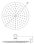 Deszczownica prysznicowa okrągła 25cm nero Cascada Deante