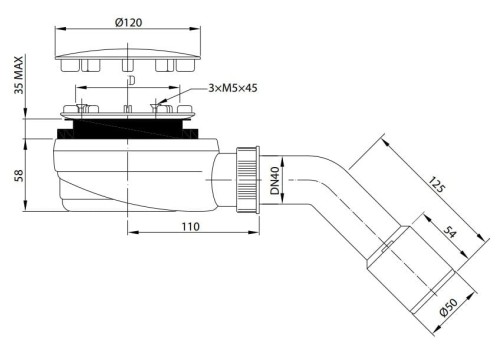 Syfon brodzikowy R580 90mm Radaway