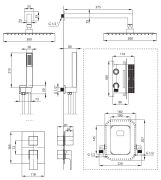 Zestaw prysznicowy podtynkowy z BOXem mieszaczowym chrom Anemon Deante
