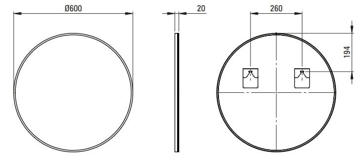 Lustro wiszące w ramie okrągłe 60 cm nero Round Deante