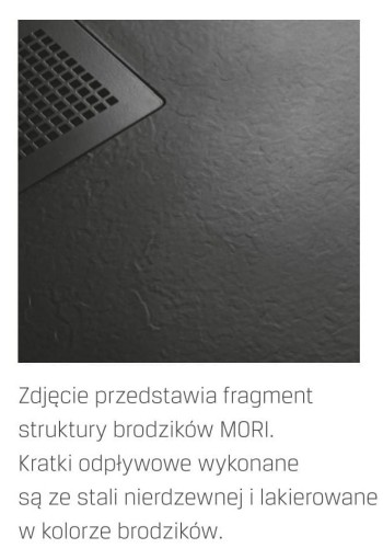 Brodzik prostokątny New Trendy Mori 120x90x3 szary