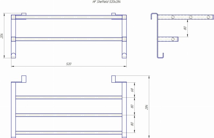Półka grzejnikowa HF Sheffield 52x28,4 round czarny mat Hygge Family