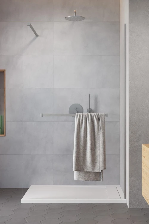 Kabina walk-in Radaway Modo New Brushed Nickel II z wieszakiem