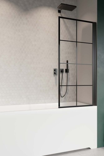 Parawan nawannowy Radaway Nes Black PNJ I Factory prawy