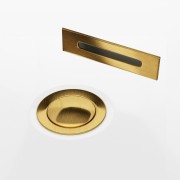 Wanna przyścienna wolnostojąca corsan mono 160 x 75 cm korek klik-klak szczotkowane złoto
