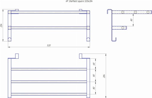 Półka grzejnikowa HF Sheffield 52x28,4 square biały mat Hygge Family