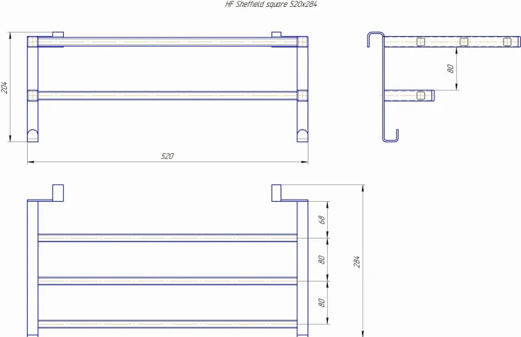 Półka grzejnikowa HF Sheffield 52x28,4 square biały mat Hygge Family