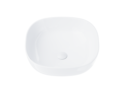 Wolnostojąca umywalka nablatowa corsan 649995 kwadratowa biała 42 x 42 x 14,5 cm z korkiem białym