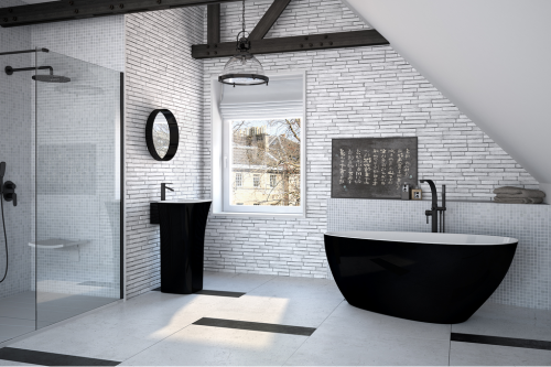 Wanna wolnostojąca Besco GOYA B&amp;W 160x70 cm