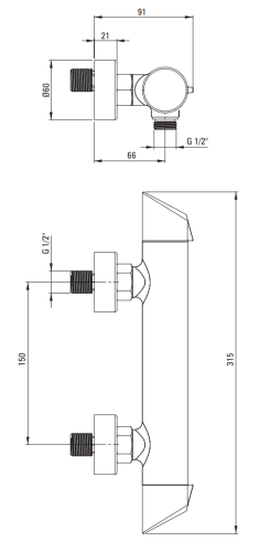 Bateria prysznicowa ścienna Arnika Deante złota