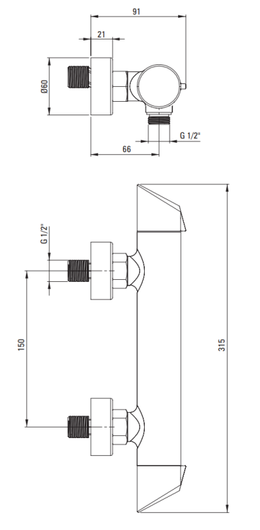 Bateria prysznicowa ścienna Arnika Deante złota