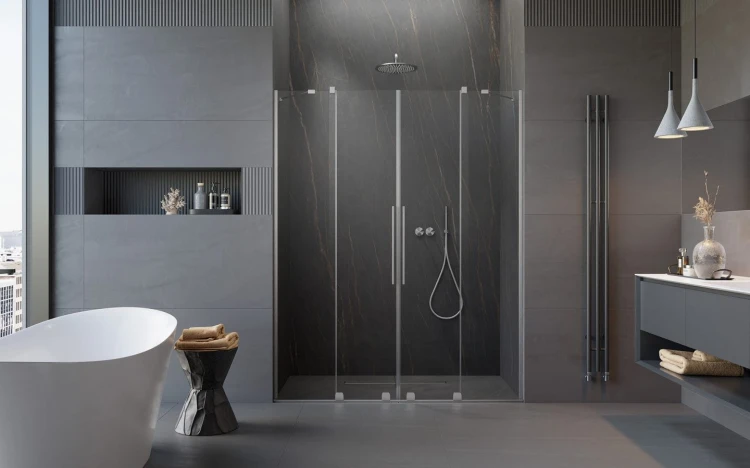 Drzwi prysznicowe Furo Brushed Nickel DWD Radaway nikiel