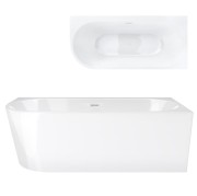 Wanna wolnostojąca narożna corsan intero 150 x 75 montaż prawostronny korek klik-klak biały