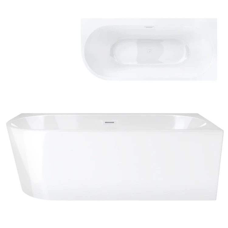 Wanna wolnostojąca narożna corsan intero 150 x 75 montaż prawostronny korek klik-klak biały