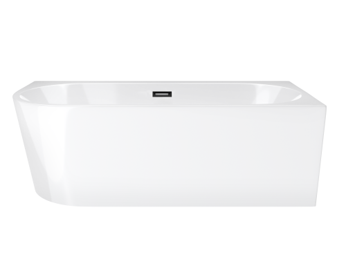 Wanna wolnostojąca narożna corsan intero 150 x 74 z szeroką krawędzią montaż prawostronny korek klik-klak grafit / gunmetal