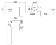 Bateria umywalkowa podtynkowa Saxo KOHLMAN QW185S