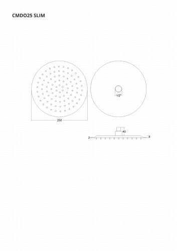 Deszczownica natryskowa corsan cmdo25bl slim stalowa czarna okrągła 25 cm