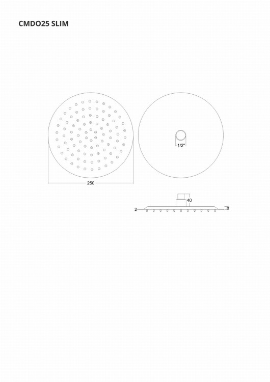 Deszczownica natryskowa corsan cmdo25bl slim stalowa czarna okrągła 25 cm