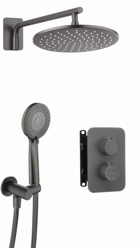 Zestaw prysznicowy podtynkowy z BOXem termostatycznym titanium Deante