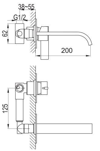 Bateria umywalkowa podtynkowa KOHLMAN Dexame QW183D
